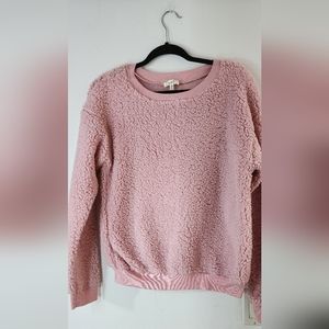 Fluffy crew neck sweater